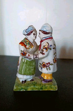 Ancienne Statuette Couple d' Amoureux En Faïence : DESVRES  XIXe.