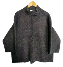 Christian Siriano New York Grey Sweater/Jacket Button Up Sz M Wool Blend Gray