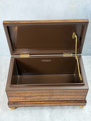 Vintage Maitland Smith Veneer Trinket Box Jewelry Chest Brass