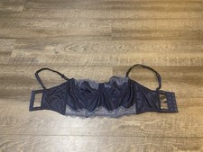 Victoria  s Secret Dream Angels Unlined Balconet Blue Satin Bra 36B
