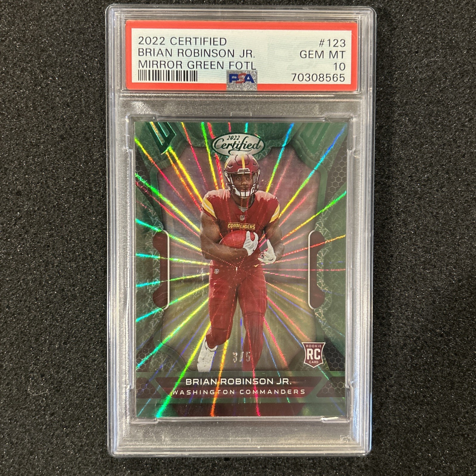 Brian Robinson Jr. Panini Certified #123 FOTL Green Mirror