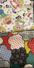 Vintage tkanina do szycia tkanina kwiatowa łącznie 3 jardy