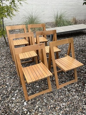 Trieste Klappstühle Aldo Jacober 1960 , 6er Set, Bazzani Italien, Folding Chair