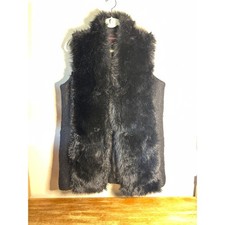 Johnston Murphy Women Black Faux Fur Vest Size L