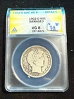 1902 O BARBER HEAD HALF DOLLAR ANACS VG 8 DETAILS DAMAGED