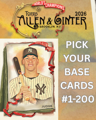 2026 Topps Allen & Ginter Baseball   BASE SINGLES #1-200 You Pick!   *PRESALE