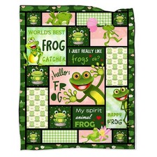 SIOQCKIS Frog Blanket Gift for Frog Lover,Frog Flannel Throw Blanket 50 60in