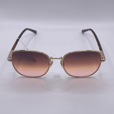 Quay Uptown 58mm Gradient Round Sunglasses Brushed Gold/ Maple Honey NWT
