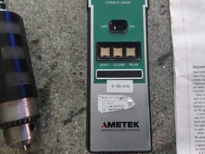 Ametek Accu-Force Torque-Chek Gauge, 0 - 1600 ozf-in  1/2'' Chuck