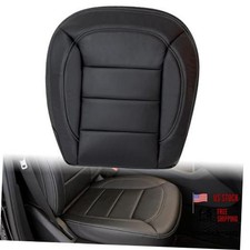 Black Leather Driver Side Bottom Replacement Seat Cover Compatible with