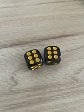 2X Black Yellow Dice Valve Stem Cap Car Truck SUV Motorcycle BMX Bicycle