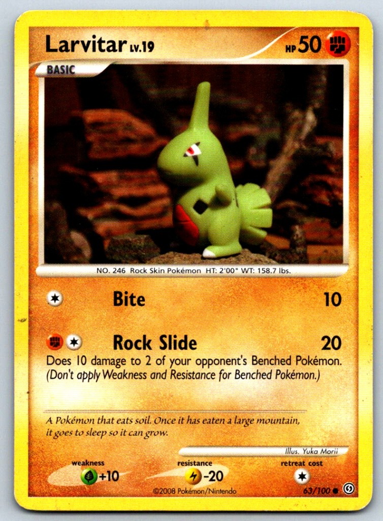 Larvitar - Stormfront 63/100 Vintage Yuka Morii Pokemon Card MP