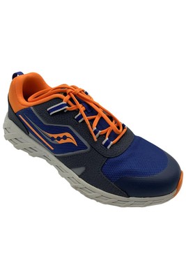 Saucony Kid's Boys Wind Shield 2.0 Running Sneaker Navy/Grey/Orange