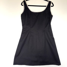 Vintage Jill Stuart Black Mini Dress White Tr...