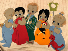 Applique murale vintage colorée ENFANTS crèche 33" x 43"