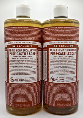 2x Dr. Bronner s 18-in-1 Hemp Eucalyptus Pure-Castile Soap 32 Fl Oz