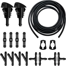 Car Windshield Washer Hose Kit – 5M Tube, Nozzles, Gaskets & 12 Connectors, NEW