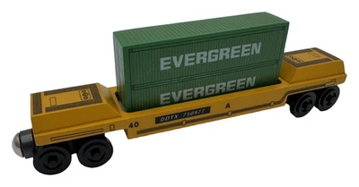 Whittle Shortline Railroad Evergreen Doublestack Intermodal DDTX Wooden Train - Image 1 of 4