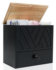 Tampon Holder for Bathroom,Tampon Organizer with Lid and Drawer BLACK 1