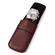 Genuine Leather Watch Pouch Portable Single Watch Travel Case Travel Bag Bro...