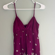 Express Design Studio vintage silk 2000’s Cranberry Dress grey flowers size xs