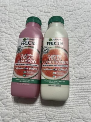 2 Pack- Garnier Fructis Plumping Watermelon Shampoo & Conditioner 11.8 oz