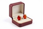 LAB CREATED 2.90 Cts ORANGE TOPAZ  STUD EARRINGS .925 Sterling Silver -NWT — photo 4