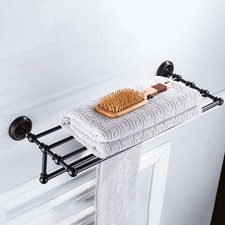 Black Oil Rubbed Brass Bathroom Towel Rail Holder Storage Rack Shelf Bar sba210