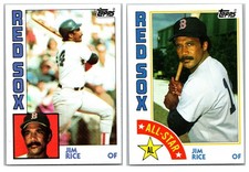 Jim Rice Lot x 2 1984 Topps Base #550 & All-Star #407 Boston Red Sox