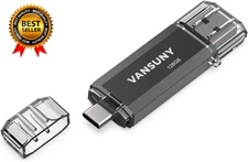 128GB USB C Flash Drive 2 in 1 OTG USB 3.0 + Type C Memory Stick with Keychain