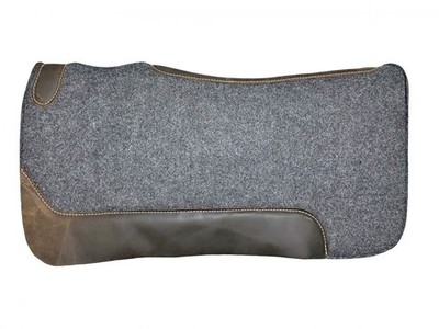 Tapis De Selle Ouest Showman 30x32 Pouces - Feutre Noir Avec Renforts Cuir, Neuf