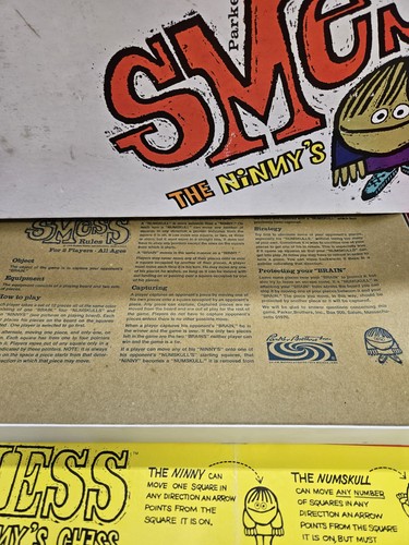 SMESS The Ninny's Chess Board Game 1970 VINTAGE Parker Brothers- 100% Complete - Picture 4 of 8