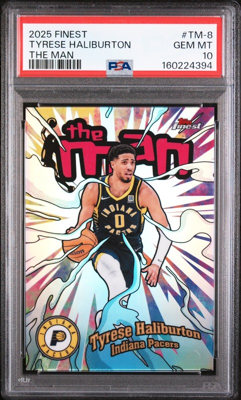 160224394 Tyrese Haliburton 2025 Topps Finest #TM-8 The Man PSA 10