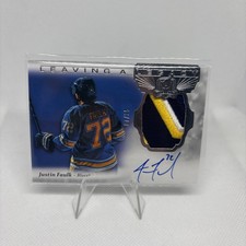 2024-25 UD The Cup Hockey Justin Faulk Leaving a Legacy Patch Auto 07/35