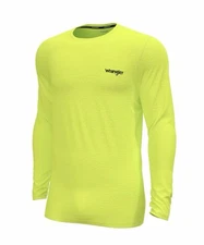 WRANGLER Workwear Men’s M Thermal Top Midweight Performance Waffle Knit Yellow