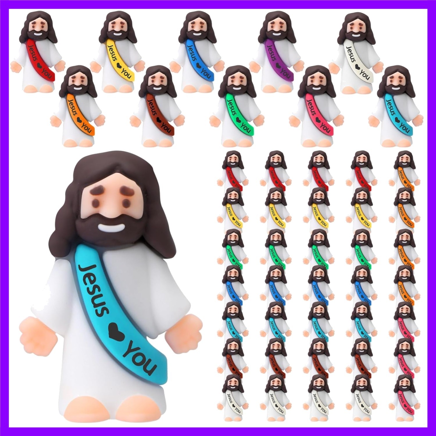 100 Pcs Mini Jesus Figures Jesus Loves You  Design Jesus Toys Little Jes