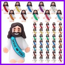 100 Pcs Mini Jesus Figures Jesus Loves You  Design Jesus Toys Little Jes