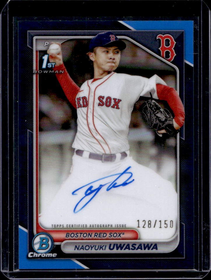 2024 Bowman Chrome Naoyuki Uwasawa Auto Blue Refractor 1st #128/150