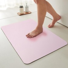 Thin Bath Mat, Small Bathroom Rugs Non Slip Washable, 16x24 Pink
