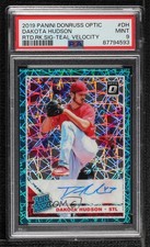 2019 Donruss Optic Teal Velocity Prizm 18/35 Dakota Hudson PSA 9 MINT Auto 0s2w