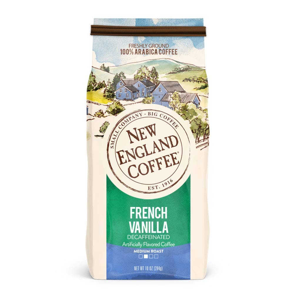 French Vanilla Decaffeinated Medium Roast Ground Coffee, 10oz Bag (Pack of 1)