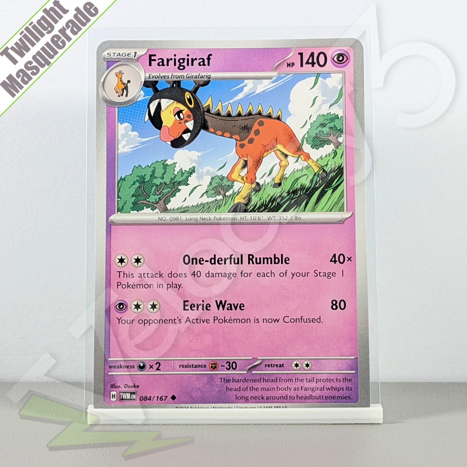 Pokemon TCG Card - Farigiraf 84/167 Uncommon | Twilight Masquerade (2024) TWM