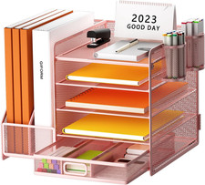 Schreibtisch Organizer Mit Aktenhalter, 5-Stufiger Papier Organizer Mit Schublad