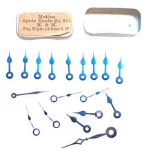 Elgin 18 Size Pocket Watch Hands Blue Steel Spade Watch Parts Lot Watchmaker