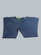 Halara Flex High Waisted Wide Leg Flowy Blue Casual Jeans Pockets-Large Reg