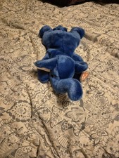 1998 TY Beanie Buddy Peanut The Elephant Royal Blue Mint w Tag Rare