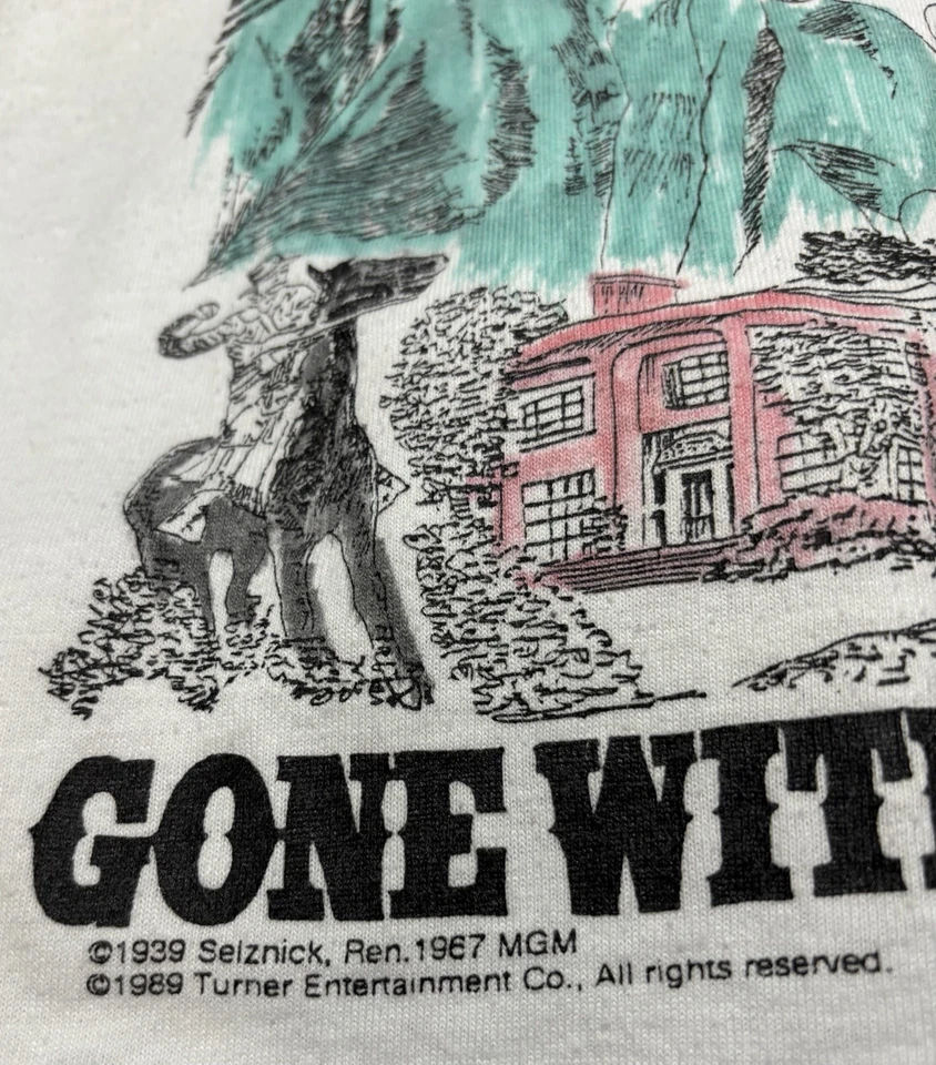 Vintage Shirt Gone With The Wind Youth Kid Child 1980s Screen Stars Famous Scene - Image 4 of 4