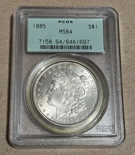 1885 $1 Morgan Silver Dollar PCGS MS64 OGH Free Shipping!