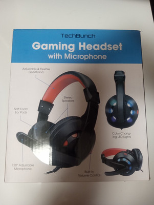 Techbunch Gaming Headset with Microphone Stereo Sound 120 degree adjustable mic