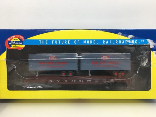 Coche plano HO Athearn 92393 New York Central 50’ con dos remolques de 25’ NYC #499706 | Zustand: Used
